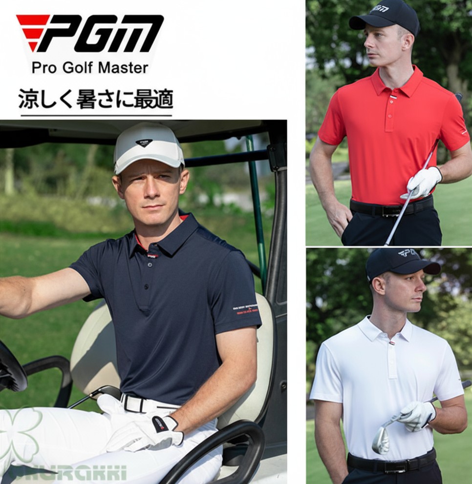 ゴルフ 半袖ポロシャツ ゴルフウェア 通気速幹 ストレッチ シャツ メンズ ポロシャツ 春夏新作モデル|MSSKCO
