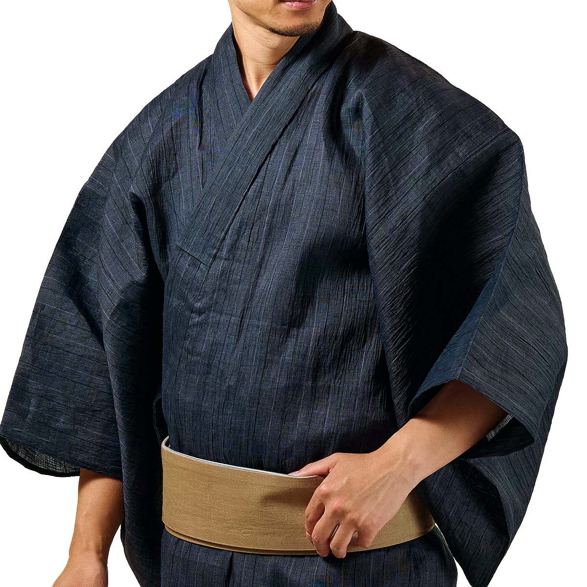 楽天市場】浴衣 メンズ 夏着物 近江ちぢみ本麻 グレー S～3Lサイズ