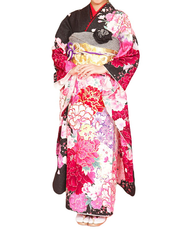 【成人式　レンタル振袖】【成人式レンタル　振袖】01090　大輪多彩花ラメキラキラ振袖レンタル 〔レンタル　振袖〕〔成人式〕〔フルセット〕【往復送料無料】【おしゃれ振袖】【女性和服】【振り袖】【着物レンタル】【ギャル系】【レンタル】【l】