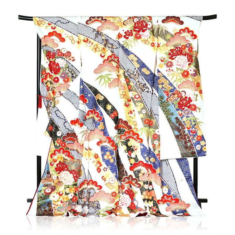 振袖 桂 由美 成人式 振袖レンタル 金刺繍絞り柄松花美輝高凜レンタル 白色青系レンタル 振袖 成人式 フルセット 女性和服 振り袖 着物レンタル 成人式 着物 金彩【レンタル】【m】｜名古屋貸衣装