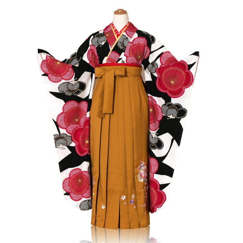 着物セット かわいい 卒業式 大学 卒業式 おしゃれ袴レンタル 着物 白黒系 袴 カラシ色系桜刺繍袴 絞り柄梅鶴振袖袴レンタルフルセット ブランド 和風館 アンティーク レトロモダン 卒業式袴レンタル レディース 大学 学校 卒業式 レンタル X 専門学校 短大 袴