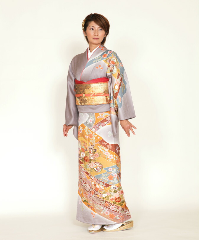 【訪問着レンタル】〔訪問着〕付下げ 20004小花絞り柄華美黄グレー色グラデーション☆フルセット訪問着レンタル☆〔入学式〕〔結婚式〕〔お宮参り〕〔七五三〕【付下げ 訪問着 レンタル】【訪問着】【往復送料無料】【女性和服】【ほうもんぎ】【レンタル】【e】