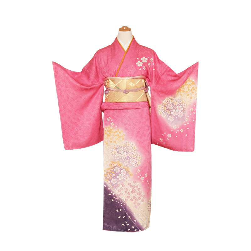 〔訪問着　単衣〕訪問着 レンタル53003bピンク桜暈し着物☆フルセット訪問着レンタル☆〔結婚式〕〔お宮参り〕〔七五三〕【訪問着 レンタル】【訪問着】【往復送料無料】【女性和服】【ブランド訪問着】【踊り】【お稽古】〔春・夏・秋の着物〕【レンタル】【e】 7,623円