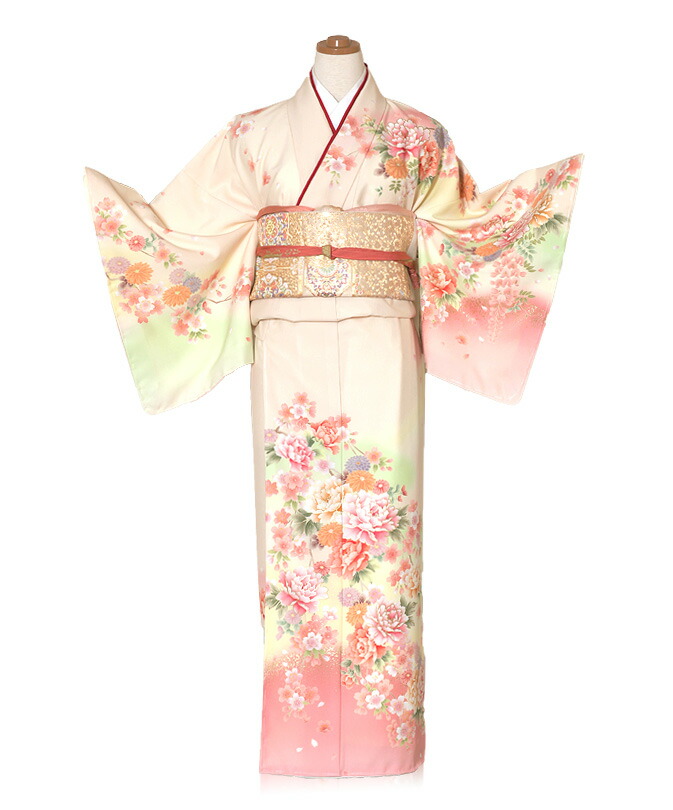 【訪問着　レンタル】付下げ 訪問着 華輝花々美彩【クリーム系】☆フルセット訪問着レンタル☆〔結婚式〕〔お宮参り〕〔七五三〕【訪問着 レンタル】【女性和服】【着物レンタル】【入学式】【卒業式】【入園式】【ジャパンスタイル】【JAPAN STYLE】【レンタル】【c】