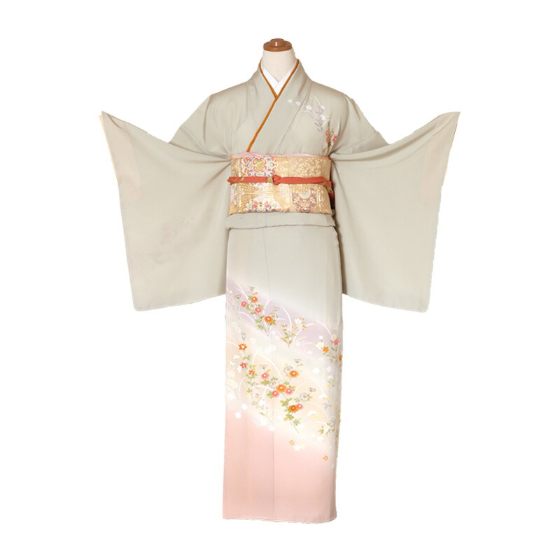 〔訪問着　レンタル〕小花暈彩優訪問着☆(淡い色系）単衣【レンタル】【e】