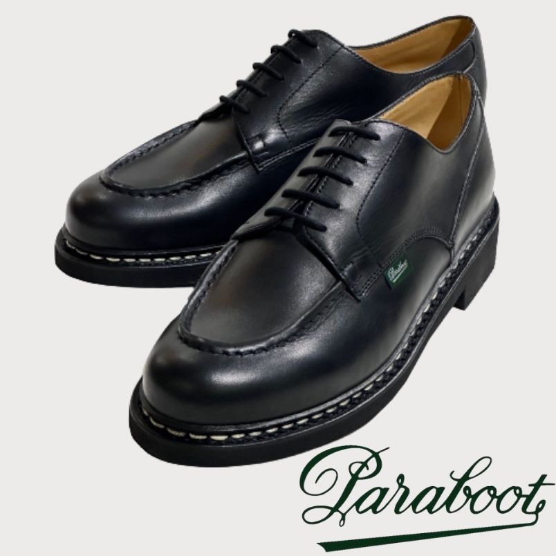 パラブーツ Paraboot シャンボード CHAMBORD 革靴 メンズ オールシーズン カジュアル オフィース トラベル キレカジ トラッド Uチップ レースアップシューズ BLACK 黒 NOIIR