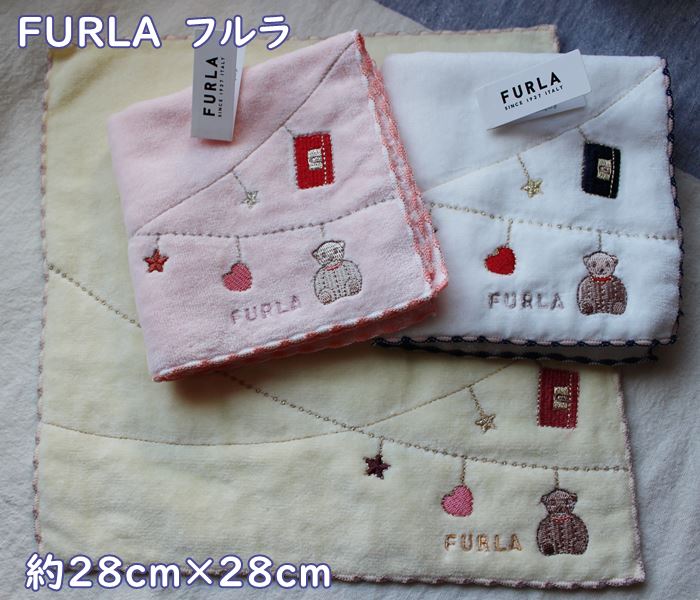 楽天市場】【ポスト投函便ＯＫ】 フルラ【FURLA】クマの刺繍・かわいい・ミニタオルハンカチ(23×23ｃｍ)  オシャレで可愛い・プチギフト・お礼・お返し・贈り物 ギフト・プレゼント 女性・子供・誕生日 ブラック・ベージュ・ピンク : ナージャ 雑貨とスイーツ