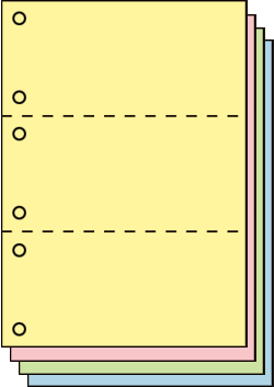 楽天市場】A4 用紙 3分割 500枚 帳票用紙 マイクロミシン ヨコ2本