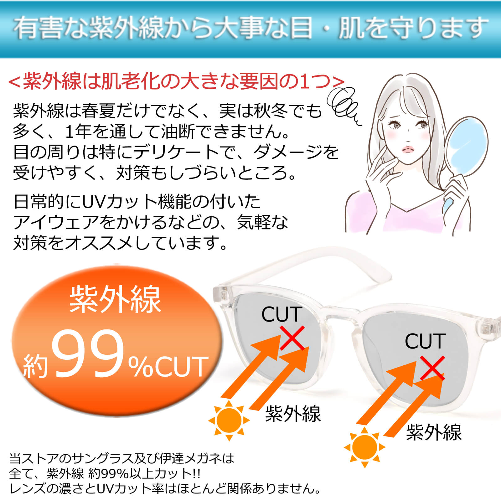 日本最大の サングラス カラーレンズ メガネ ブルーライトカット UV 男女兼用 夏