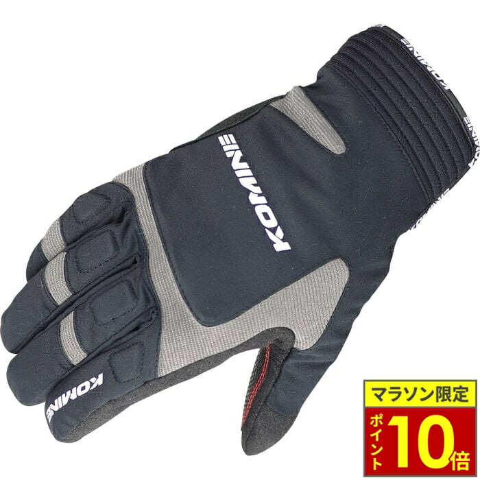 ＼ポイント10倍／ KOMINE コミネ GK-801 ウインターグローブカルタゴ【Black/Silver】