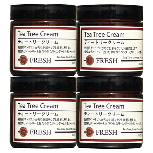 Tea Tree スキンケア 赤ちゃんから大人までトラブルがちなお肌のケアに Cream フレッシュ ネイチャーズ ティートリークリーム 60g 4個セット ティーツリークリーム Tree
