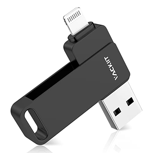 Vackiit「Apple MFi認証取得」iPhone用 usbメモリusb iphone対応 Lightning USB iPhone用 メモリー iPad用 フラッシュドライブ usbメモリ lightningコネクタ搭載 外付 容量不足解消iP