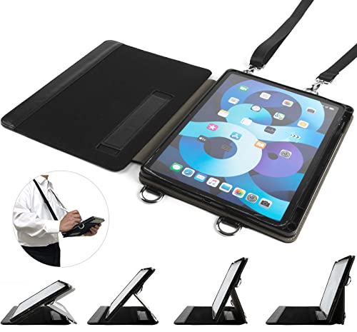 SLYDA iPad Air5 Air4 Pro11 (2022 2021 2020 2018 モデル) 6モデル対応 マルチアングル スタンド ケース 肩掛け 首掛け ショルダー Apple Pencil2 収納可 名刺入れ付 ビジネス 学校 by
