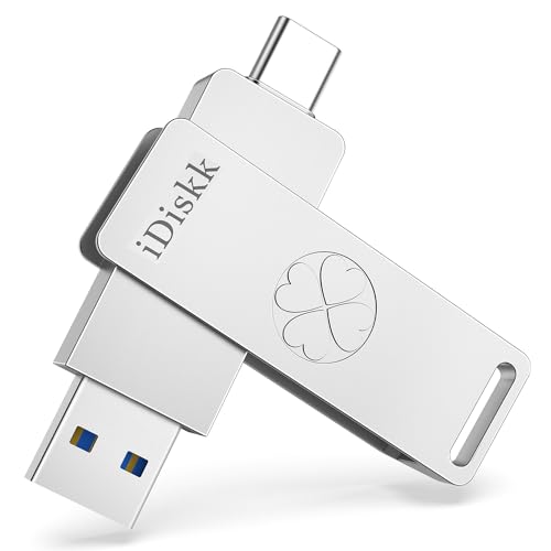 iDiskk 超高速ソリッドステート256GB iPhone15対応 フラッシュメモリ USB3.2 Gen2 最大読取りスピード500MB/s ハイスピード USB3.2+Type-Cコネクタ搭載 専用APP不要 OTG外付けUSBメモリ スマートフ