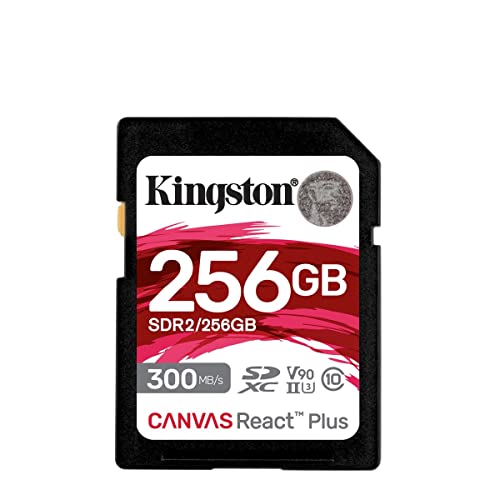 キングストン SDXC歌留多 256GB 最大限度300MB/s UHS-II V90 4K 8K Canvas React Plus SDR2/256GB 歌留多のみ 生産物生存期間継続期間引きうける
