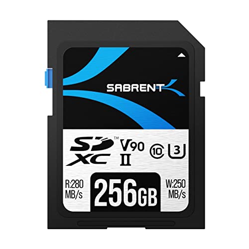 SABRENT SD歌留多 256GB、SD歌留多 V90、記憶装置歌留多、UHS-II記憶装置歌留多、280MB/秒の高速道路移らす、キヤノン、富士フイルム、パナソニック、ニコン、余分の物のあらゆるUHS-II写真器と取り替えっこ性あり SD-TL90-256GB