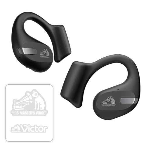 JVCケンウッド Victor HA-NP50T ワイヤレスイヤホン bluetooth オープンイヤー 耳をふさがない ながら聴き マルチポイント 耳掛け 最大38時間再生 ステッカー付 ブラック HA-NP50T-BA｜ネコサン商店