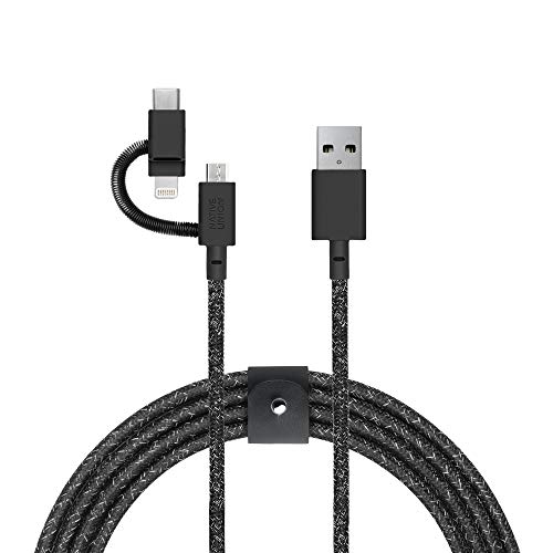 NATIVE UNION ネイティブユニオン BELT Cable Universal 3-in-1 2m 高耐久 急速充電ケーブル (ライトニング/USB-C/Micro-USB端子対応) MFi認証 (Cosmos)