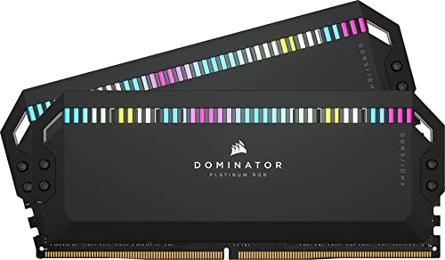 CORSAIR DDR5-6400MHz デスクトップPC用メモリ DOMINATOR PLATINUM RGB DDR5シリーズ (PC5-51200) Intel XMPメモリキット 32GB ブラック 16GB 2枚 CMT32GX5M2B6｜ネコサン商店