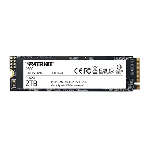 Patriot Memory P300 2TB M.2 SSD 2280 NVMe PCIe Gen 3x4 内蔵型SSD P300P2TBM28