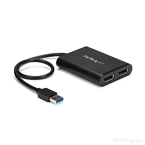 StarTech.com USB 3.0 - デュアルDisplayPortアダプタ 4K/60Hz USB 3.0 (5Gbps) USBデュアルモニタ対応アダプタ USB32DP24K60