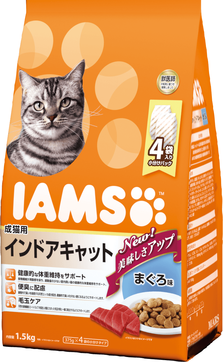 楽天市場 アイムス キャット 成猫用 インドアキャット まぐろ味 1 5kg Iams 猫用 キャットフード ドライフード 成猫 室内猫 Inumeshi By 卸ネット良品