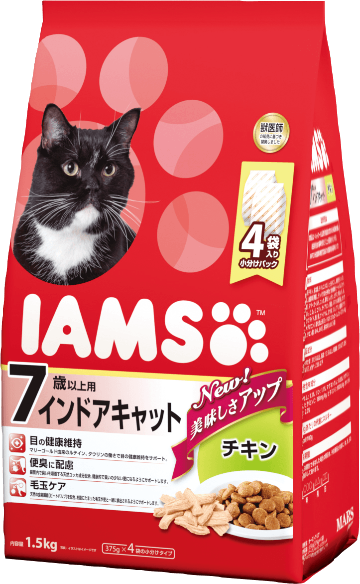 楽天市場 アイムス キャット 7歳以上用 インドアキャット チキン 5kg Iams 猫用 キャットフード ドライフード 高齢猫 室内猫 Inumeshi