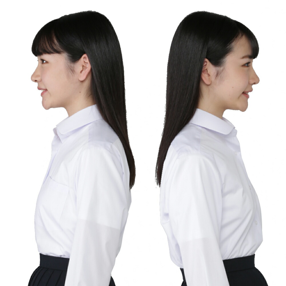 学生女子長袖ブラウス(丸衿)