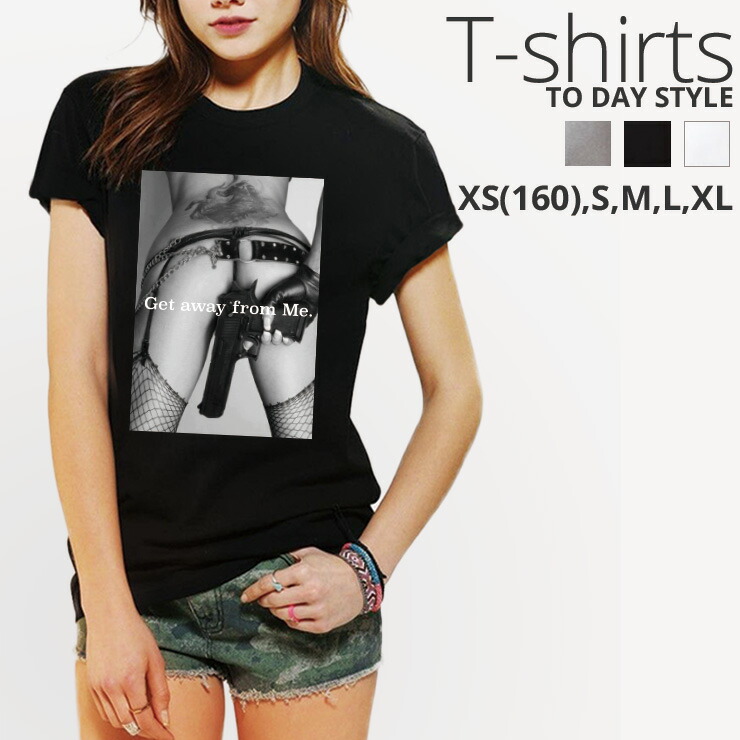 楽天市場 Tシャツ レディース メンズ クルーネック 丸首 綿 半袖 カットソー Sexy Girl Gun Tattoo Photo 大人かわいい オシャレ かわいい かっこいい ペア カップル おそろ リンクコーデ No Other