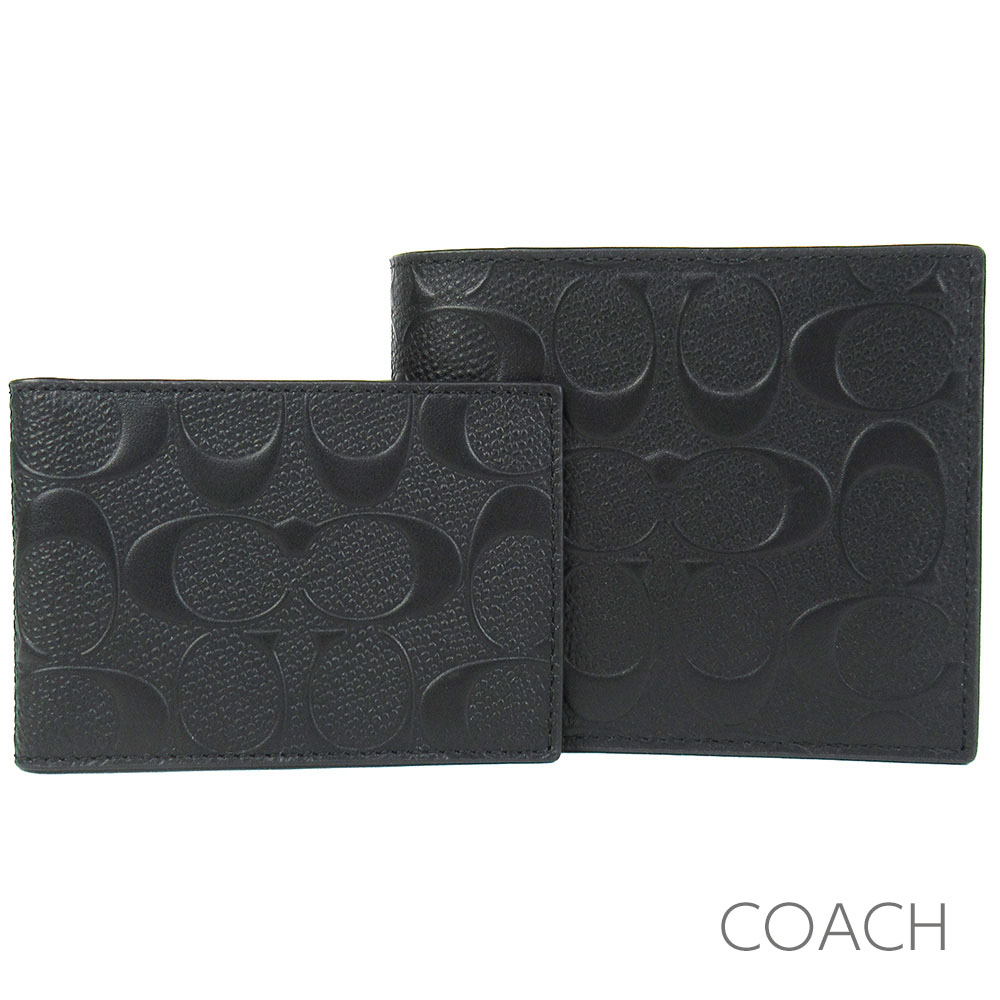 無料母の日ラッピング！ コーチ COACH 財布 メンズ 二つ折り財布 定期入れ パスケース IDケース カードケース 取り外し可能パスケース付き レザー シグネチャー 【送料無料】 ブランド コーチ正規品販売店 直営アウトレット店より直輸入