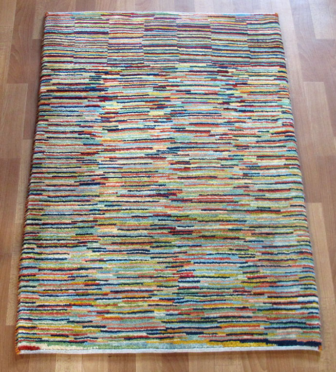 イラン製 ゾランヴァリ ギャッベ 玄関マット 118×84cm 手織り 天然 ウール100% 草木染 おしゃれ かわいい 北欧 ラグ 絨毯 マット ラグマット カーペット 厚手 屋内 室内 ギャベ 床暖房対応 ホットカーペット対応 (品番:ZS-1030)