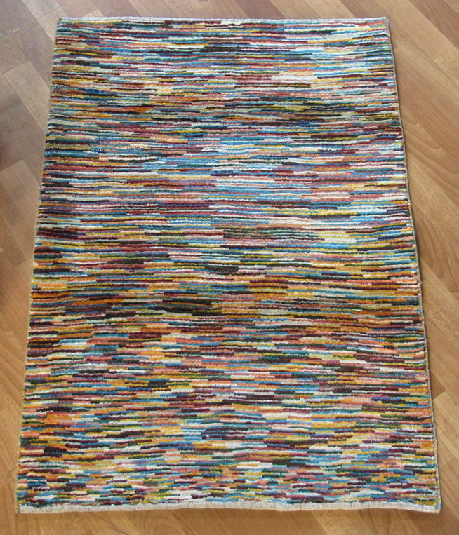 イラン製 ゾランヴァリ ギャッベ 玄関マット 114×79cm 手織り 天然 ウール100% 草木染 おしゃれ かわいい 北欧 ラグ 絨毯 マット ラグマット カーペット 厚手 屋内 室内 ギャベ 床暖房対応 ホットカーペット対応 (品番:ZS-1303)
