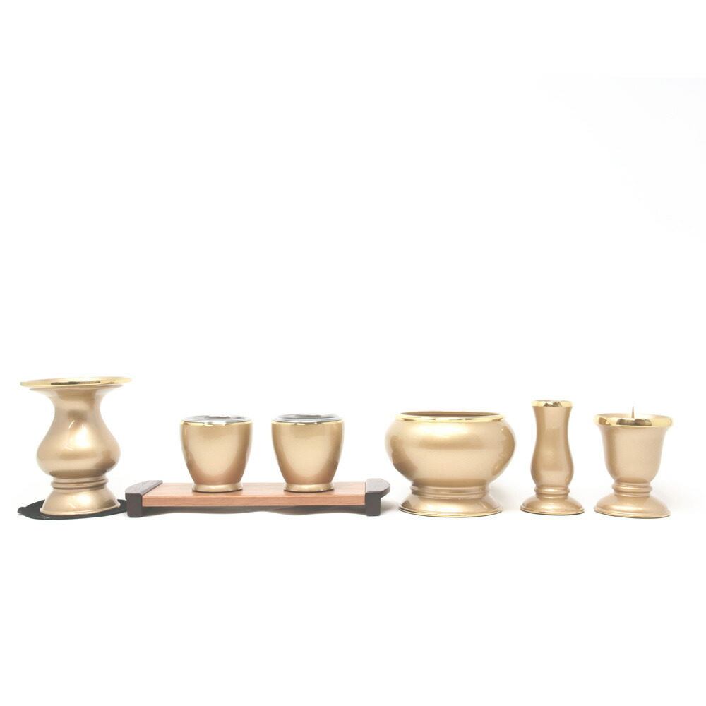 楽天市場】仏具セット 夢幻(むげん)帯金入 6具足 2.5寸 真鍮製 日本製