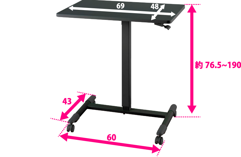 昇降デスク 疲労軽減 パソコンデスク キャスター 昇降テーブル ガス圧式 高さ調節 キャスター スタンディングデスク スタンディングテーブル 幅69 昇降式 デスク 幅69 Pcデスク 伸縮 コンパクト 立ち作業 疲労軽減 スリムデスク 省スペース 昇降テーブル Gsd 01 Ks