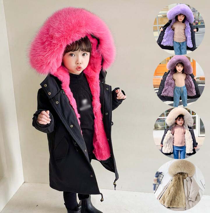 送料無料 ファーコート 通園 通学 暖かい 男の子 女の子コート 裏起毛 ふわふわ 韓国風 ファーコート フード付き 子供服 ベビー 子供コート ロングコート キッズ フェイクファー ファー ジャケット 中綿ジャケット ブルゾン 無地 厚手 アウター モッズコート 大きいサイズ