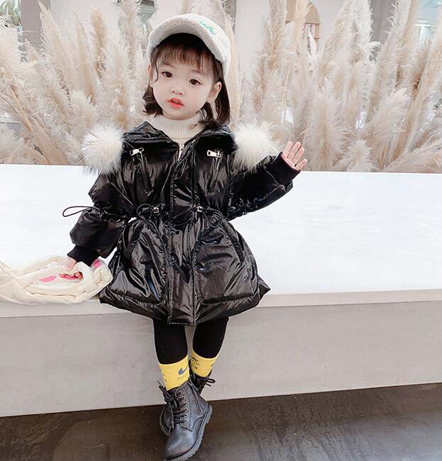 送料無料 韓国風 子供ダウンコート ロングコート キッズ服 防寒コート 女の子コート 子供服 ダウンコート 中綿ジャケット キッズ 可愛い 暖かい 中綿 コート フェイクファー フード付き ダウンジャケット 綿入れ アウター ベイビー服 目茶目茶サイズ 80 90 100 110 1 130