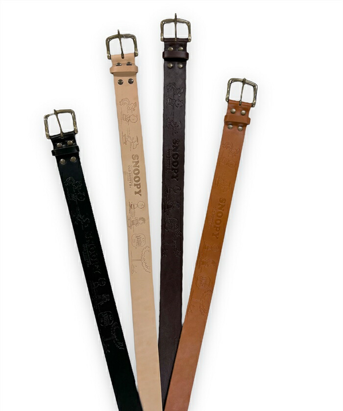 楽天市場】B-Baseball柄 スヌーピー ベルト レザー 本革 型押し 男女