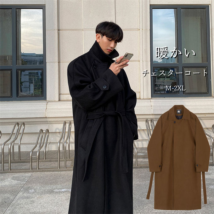 チェスターコート メンズ ロングコート ビジネス オーバーコート ラシャコート アウター 大きいサイズ メンズファッション 厚手 防寒 暖か 冬服 送料無料｜onemaxファッション