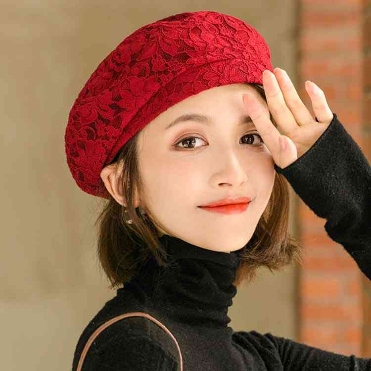 帽子 折りたため ハット 通勤 ゆったり 通気性 花柄 春夏 柔らかい 涼しい ぼうし レース ベレー帽 レディース