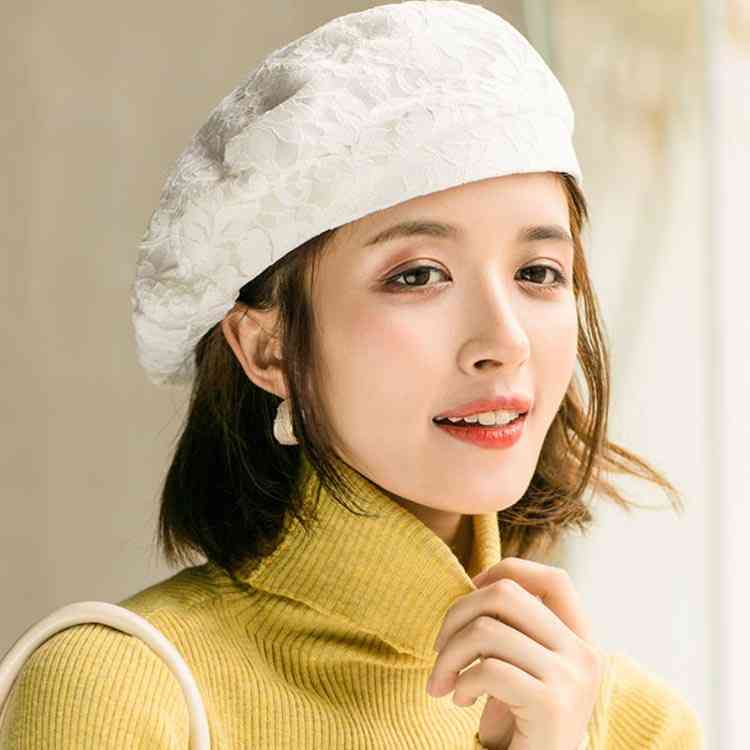 帽子 折りたため ハット 通勤 ゆったり 通気性 花柄 春夏 柔らかい 涼しい ぼうし レース ベレー帽 レディース