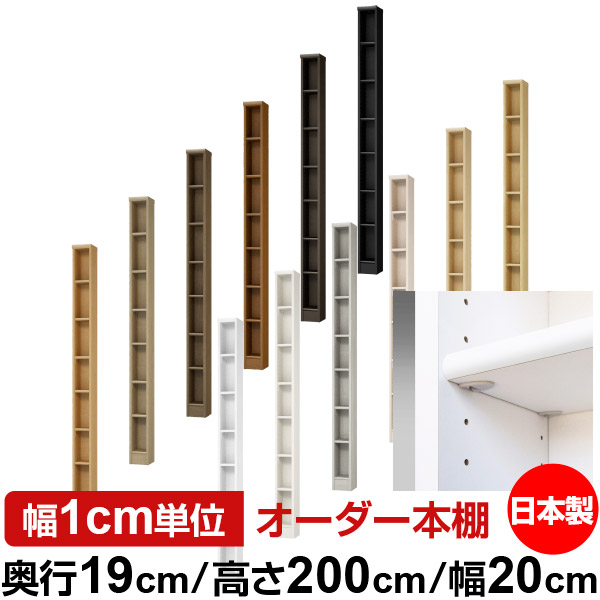 日本製 書物棚 F★★★★ 低ホルムアルデヒド【たわい無い鍵を掛ける棚受手合い】購入注文 書物棚 納める 棚 書物棚 仕合わせ 大きさ購入注文 薄型オーダーマルチラック 奥ふかさ19珊 高さ200珊 幅20珊【標準尺度手合い】