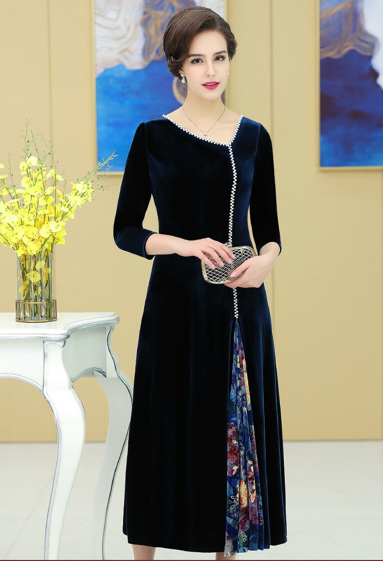 偉大な 楽天市場 顔合わせ 母親 ワンピース ドレス ロングドレス 結婚式 親族 フォーマルドレス 祖母 叔母 フォーマルワンピース 60代 50代 40代 30代 70代 シニア パーティードレス 大きいサイズ ロング 冬 秋冬 春 袖あり 長袖 ベロア ミモレ丈 披露宴 お呼ばれ