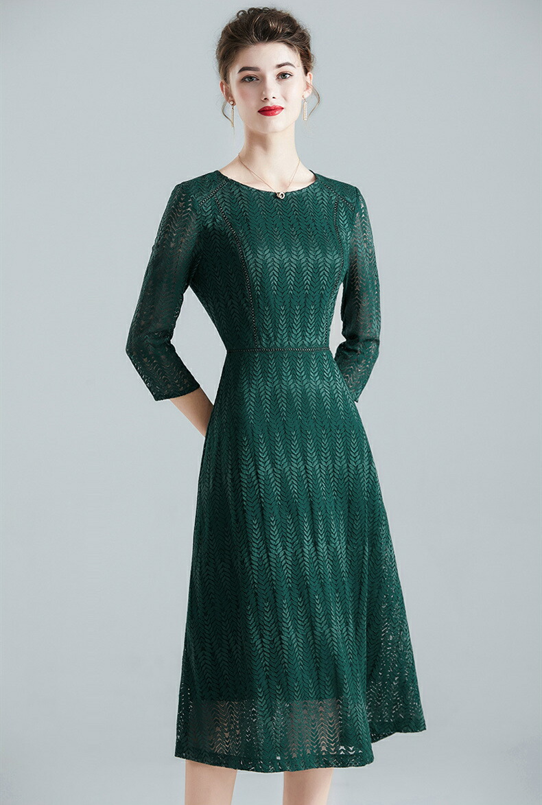 売れ筋 楽天市場 結婚式 ワンピース ロング丈 袖あり ネイビー 40代 フォーマルドレス 50代 ミセス 親族 大人 フォーマルワンピース 60代 30代 70代 シニア パーティードレス 大きいサイズ 夏 秋冬 春 長袖 レース 母 叔母 祖母 オケージョン セミフォーマル お