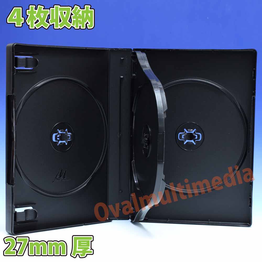 楽天市場】27mm厚 4枚収納 MロックDVDトールケース ブラック 10