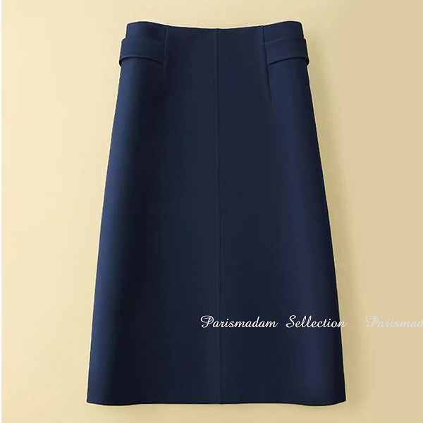 楽天市場】上質素材 ネイビータイトスカート ビジネススカート ひざ丈