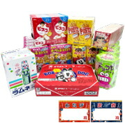 自立する射的・輪投げ用景品セット　お菓子　菓子　景品（１1０個入り）縁日　祭り　しゃてき　射撃　子供会 景品【KISEV64017】