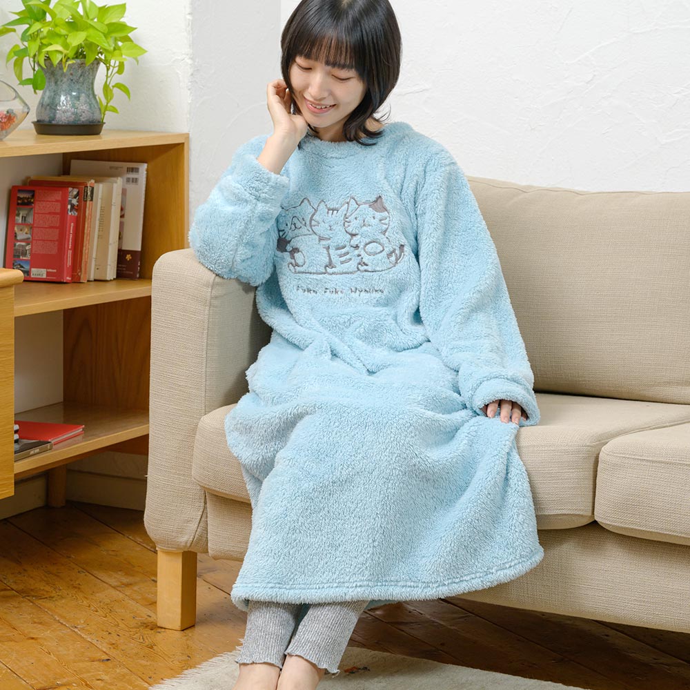 840円 【高い素材】 FukuFukuNyanko パステルボアワンピース