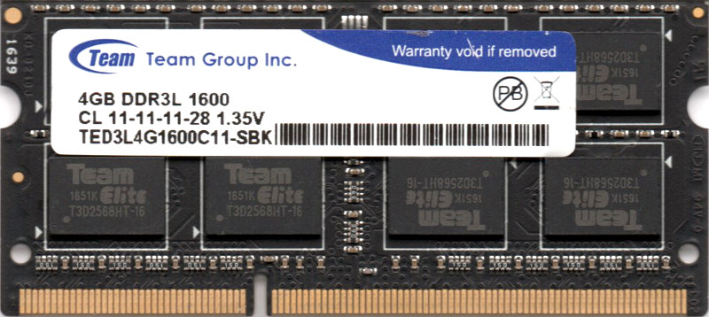 525円 2021年レディースファッション福袋 Team Group INC. 低電圧メモリ PC3L-12800S DDR3L-1600 4GB  SO-DIMM 204pin ノートパソコン用メモリ 型番