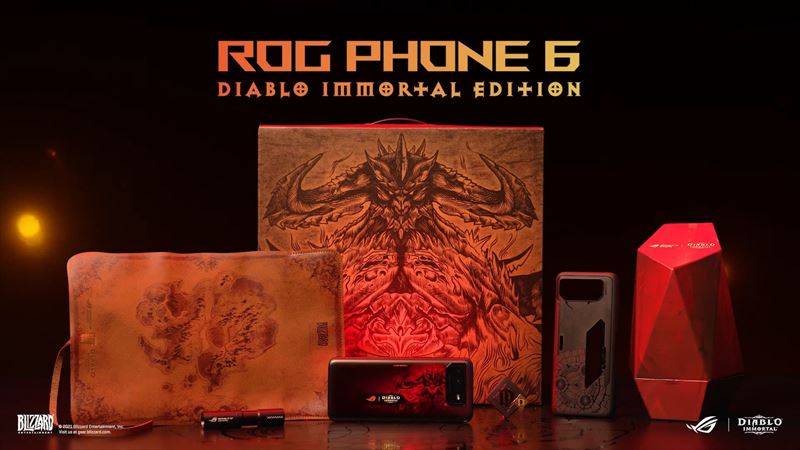 (中古) ROG Phone6 16GB/512GB Diablo Immortal Edition /ROG6SD-BK/6R512未開封品、SIM無償性