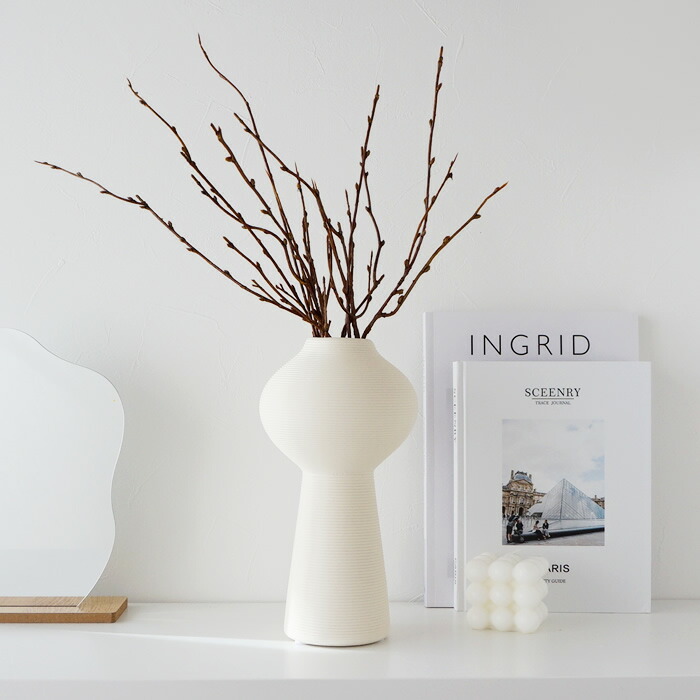 フラワーベース 花瓶 セラミック シンプル おしゃれ かわいい 丸 円形 枝物 ジャパンディ ドライフラワー専用 韓国インテリア 本日限定 造花